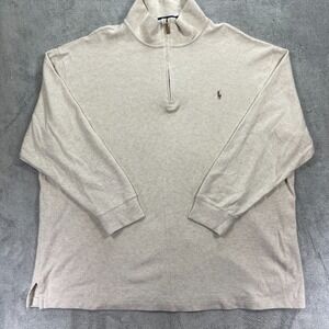 Polo Ralph Lauren Estate-Rib Quarter Zip Sweater Mens 3XB Andover Heather Cotton